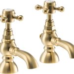 Abode Sentiment Bath Pillar Taps - Brushed Brass
