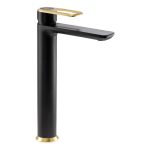 Abode Levarto Tall Basin Mixer - Matt Black & Brass