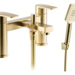 Abode Aquip Deck Mounted Bath Shower Mixer - Brushed Brass