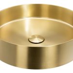 Abode Iox 375mm Round Steel Basin - PVD Brass