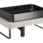 Abode Tableau/Iox Shelf & Tablet Basin Set - Pebble Grey w/Matt Black Finishes