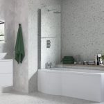 760x1500mm P Shape Bath Screen (6mm) - Chrome