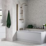 800x1500mm Single Straight Bath Screen (6mm) - Brushed Bronze