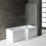 L-Shape 1700x700-850x410mm 0TH Shower Bath  Panel & Screen (RH)