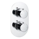 Mist Thermostatic Single Outlet Twin Shower Valve - Chrome