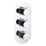 Mist Thermostatic Two Outlet Triple Shower Valve - Chrome