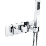 Atom Thermostatic Two Outlet Shower Valve w/Handset - Chrome