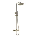 Mist Round Thermostatic Bar Mixer w/Riser Kit - Brushed Bronze