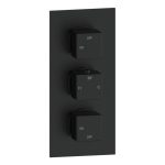 Spay Thermostatic Two Outlet Triple Shower Valve - Matt Black