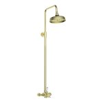 Drop Concentric Single Outlet Shower Valve & Overhead Kit Pack 2 - Brushed Brass