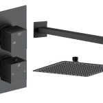 Spay Square Shower Valve & Kit Pack 1 - Matt Black