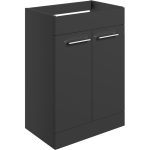 Unify 590mm Floor Standing 2 Door Basin Unit (No Top) - Anthracite Gloss