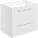 Unify 590mm Wall Hung 2 Drawer Basin Unit (No Top) - White Gloss