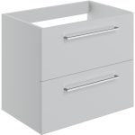 Unify 590mm Wall Hung 2 Drawer Basin Unit (No Top) - Grey Gloss