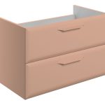 Stark 795mm Wall Hung 2 Drawer Basin Unit (No Top) - Matt Apricot