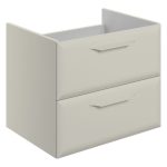 Stark 600mm Wall Hung 2 Drawer Basin Unit (No Top) - Matt Latte