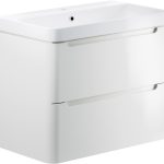 Pearl 805mm 2 Drawer Wall Hung Basin Unit - White Gloss