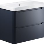 Pearl 805mm 2 Drawer Wall Hung Basin Unit - Matt Indigo