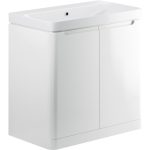 Pearl 805mm 2 Door Floor Standing Basin Unit - White Gloss