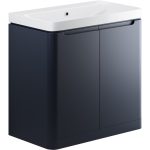 Pearl 805mm 2 Door Floor Standing Basin Unit - Matt Indigo