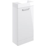 Unify 410mm Floor Standing 1 Door Basin Unit & 1TH Basin - White Gloss