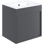 Grand 510mm Wall Hung Unit Inc. Basin - Matt Graphite Grey