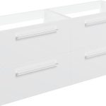 Unify 1180mm Wall Hung 2 Drawer Basin Unit Run (No Top) - White Gloss