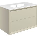 Apex 810mm Wall Hung 2 Drawer Basin Unit & 1TH Thin Edge Basin - Matt Cotton