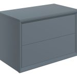 Apex 810mm Wall Hung 2 Drawer Basin Unit & Top - Matt Storm Blue