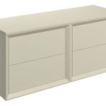 Apex 1210mm Wall Hung 4 Drawer Basin Unit Run & Top - Matt Cotton