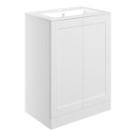 Pure 615mm Floor Standing 2 Door Basin Unit & Basin - Matt White