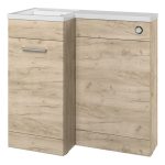 Purity 900mm F/S L-Shape Pack & Basin (LH) - Oak