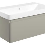 Elite 805mm Wall Hung 1 Drawer Basin Unit & Basin - Matt Latte