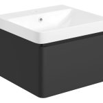 Elite 500mm Wall Hung 1 Drawer Basin Unit & Basin - Matt Black