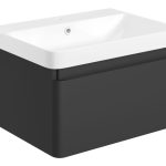 Elite 605mm Wall Hung 1 Drawer Basin Unit & Basin - Matt Black