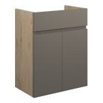 Diamond 500mm Standard Basin Unit - Matt Stone (Oak Cab)