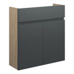 Diamond 600mm Slim Basin Unit - Matt Graphite Grey (Oak Cab)