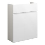 Diamond 500mm Slim Basin Unit - White Gloss (Grey Cab)