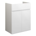 Diamond 500mm Standard Basin Unit - White Gloss (Grey Cab)