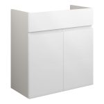 Diamond 600mm Standard Basin Unit - White Gloss (Grey Cab)