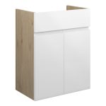 Diamond 500mm Standard Basin Unit - White Gloss (Oak Cab)