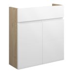 Diamond 600mm Slim Basin Unit - White Gloss (Oak Cab)