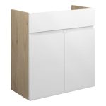 Diamond 600mm Standard Basin Unit - White Gloss (Oak Cab)