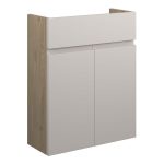 Diamond 500mm Slim Basin Unit - Matt Dove Grey (Oak Cab)