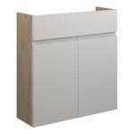 Diamond 600mm Slim Basin Unit - Matt Dove Grey (Oak Cab)