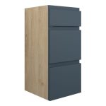 Diamond 300mm Standard 3 Drawer Unit - Matt Arley Blue (Oak Cab)