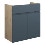 Diamond 600mm Standard Basin Unit - Matt Arley Blue (Oak Cab)