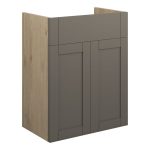 Crystal 500mm Standard Basin Unit - Matt Stone (Oak Cab)