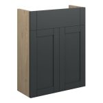 Crystal 500mm Slim Basin Unit - Matt Graphite Grey (Oak Cab)