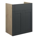 Crystal 500mm Standard Basin Unit - Matt Graphite Grey (Oak Cab)